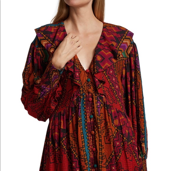 FARM Rio XL maxi dress with colorful striped designs and stunning. Sold out NWT - Picture 5 of 5